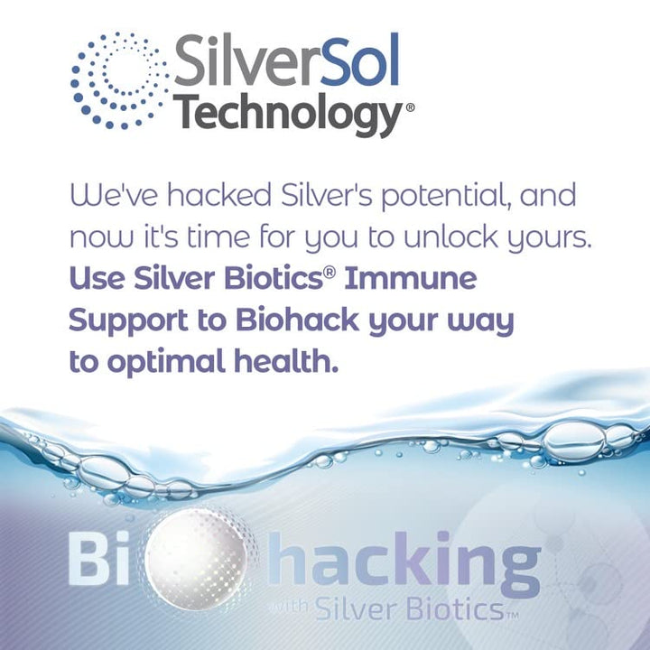 Silver Biotics Colloidal Nano SilverSol Ag4O4 10 PPM Immune Support | Bio-Hacking Immune Building Natural Support | 16 Fl Oz