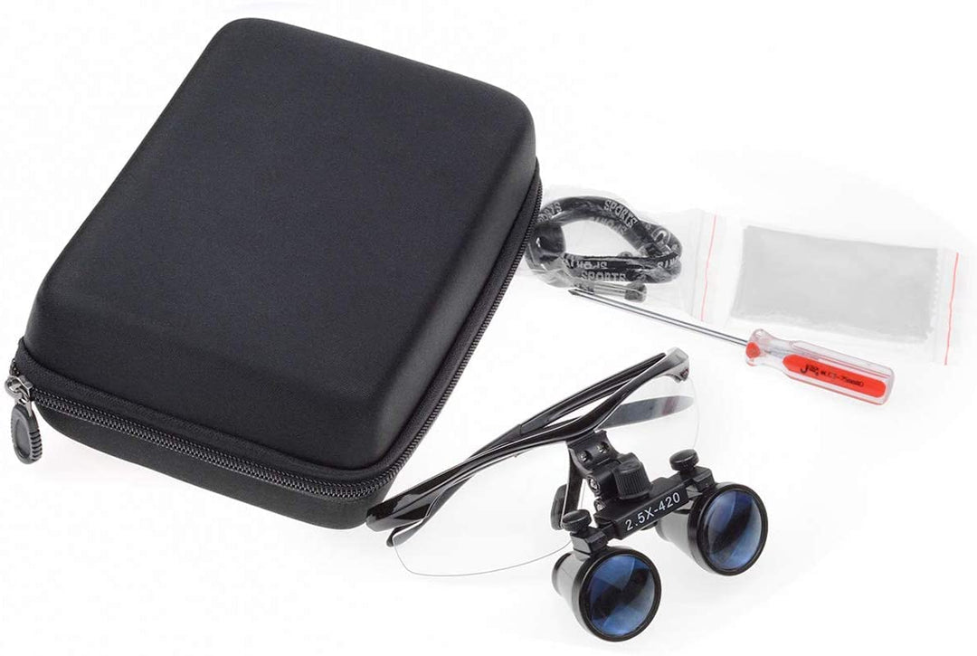 2.5X Magnifying Glass Loupe Binocular Loupe Surgery Surgical Magnifier Medical Operation (Black)