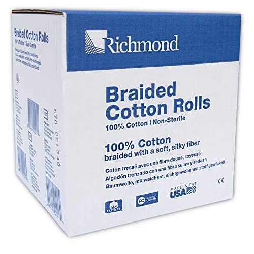 Dental & Medical 201226 4, Medium Braided Cotton Roll, Nonsterile (Pack of 250)