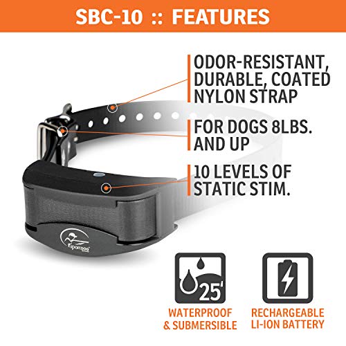 Brand NoBark 10 Collar, Dog Bark Collars, Rechargeable, Programmable Bark Collar, Silent Partner Technology, Two Modes of Operation, Waterproof Collar (Black)
