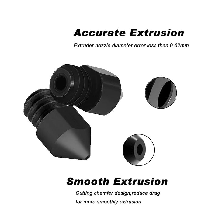 Hardened Steel Nozzle MK8 High Temperature Wear Resistant Nozzle 3D Printer Nozzles 0.3 0.4 0.5 0.6 0.8mm M6 Thread 1.75MM Filament for Ender 3 Ender-3 pro CR10 (5pcs Pack)