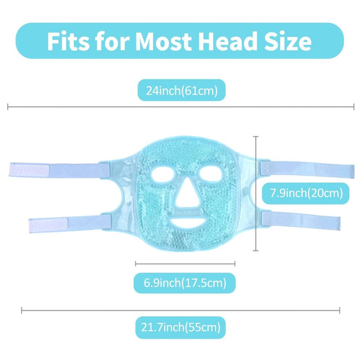 Gel Face Mask Cold Face Eye Mask Gel Beads Hot Cold Compress Therapy for Puffy Eyes, Migraines Relief, Skin Care, Puffiness, Acne - Blue