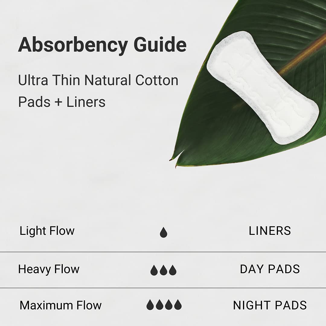 Ultra Thin Super Absorbent Day Pads are Always Chlorine Pesticide Dye and Fragrance Free Natural Cotton Sanitary Napkins, 14 Count