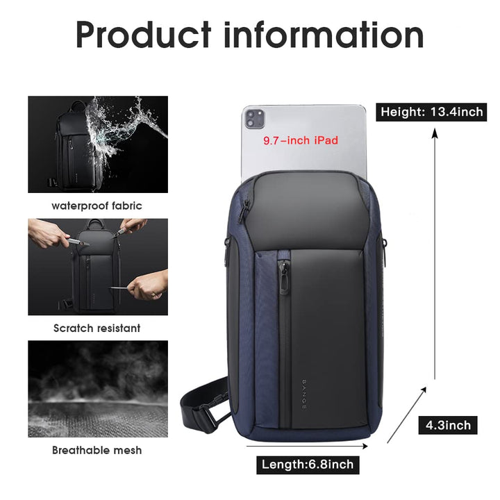Shoulder Bag for Men, Waterproof Crossbody Sling Backpack for Men… (7566Blue)