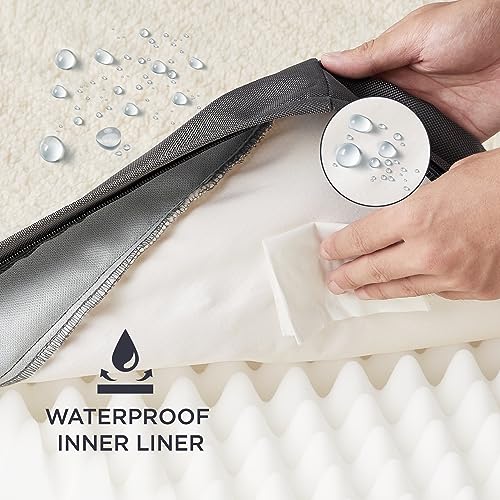 Dog Bed for Large Dogs - Orthopedic Waterproof Puppy Beds with Removable Washable Cover, Egg Crate Foam Pet Mat, Suitable for Pet Up to 65 lbs