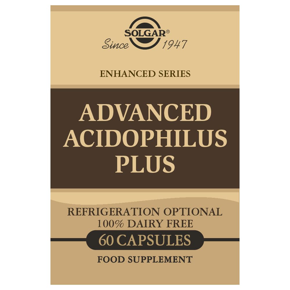 Solgar Advanced Acidophilus Plus, 60 Vegetable Capsules - Supports Healthy Intestinal Flora - 500 Million Microorganisms Per Serving - Gluten & Dairy Free - Vegetarian - 60 Servings
