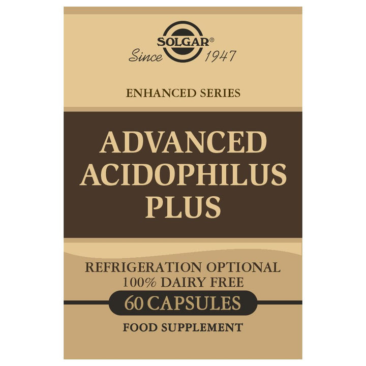 Solgar Advanced Acidophilus Plus, 60 Vegetable Capsules - Supports Healthy Intestinal Flora - 500 Million Microorganisms Per Serving - Gluten & Dairy Free - Vegetarian - 60 Servings