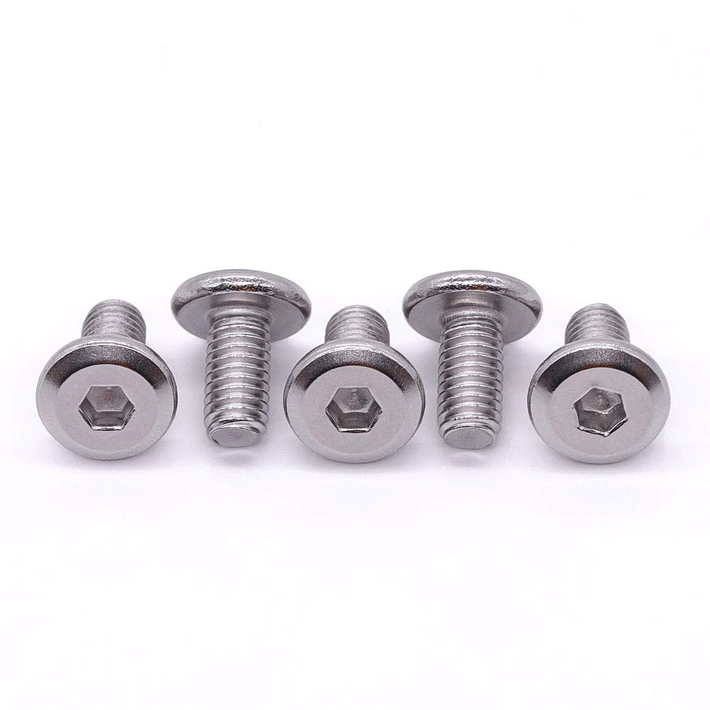 M6-1.0 x 10mm (30 PCS) Hex Socket Head Cap Screws Furniture Screws, 304 Stainless Steel 18-8, Round Head Connector Screws for Furniture,Binding Screws