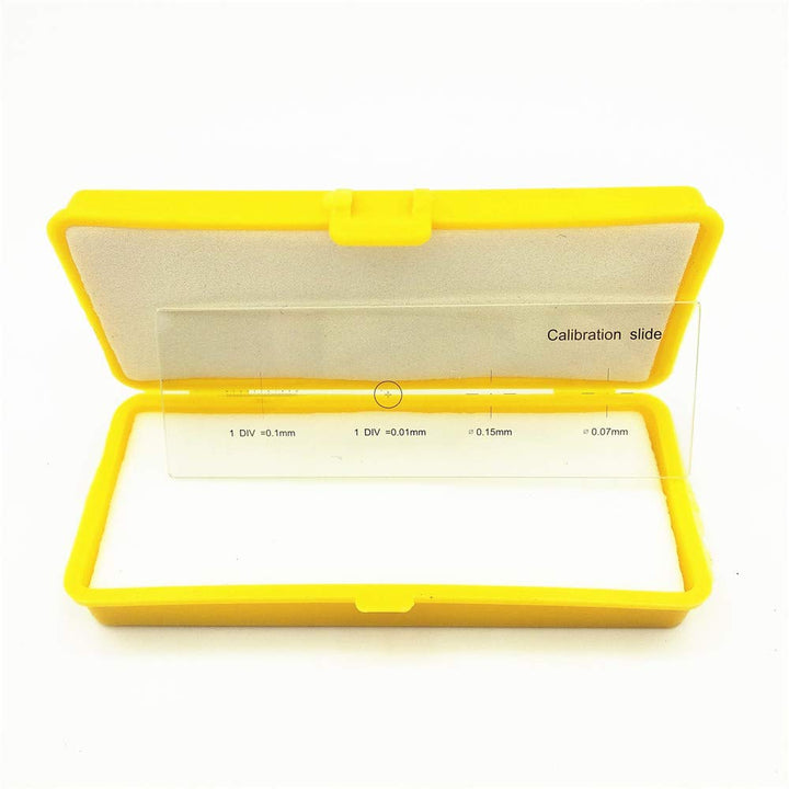 Microscope Stage Micrometer Calibration Slide with 4-Scales and 0.01mm Multifunctional Reticle Calibrating Ruler
