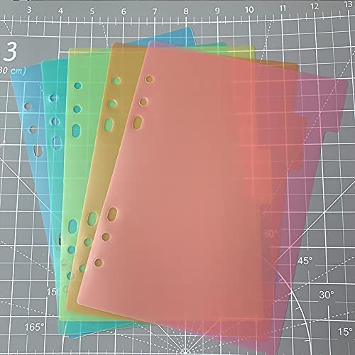 11PCS A5 Size Dividers for 6 Ring Binder with Reinforced Edge,Paper Index Divider Category Page Tab Indexing Cards Die and Stamp Storage Folder