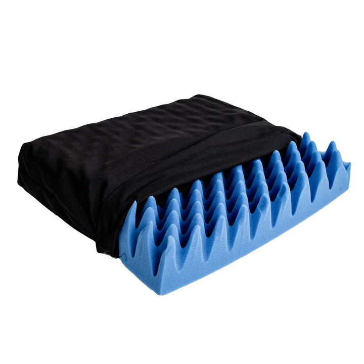 Hermell Convoluted Wheelchair Cushion, Blue Egg Crate Foam, No Cover - 3 Inches Thick