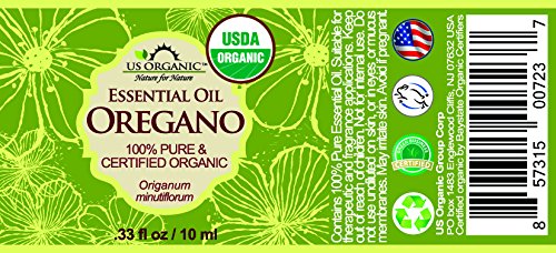100% Pure Oregano Essential Oil - USDA Certified Organic, Steam Distilled (10 ml)
