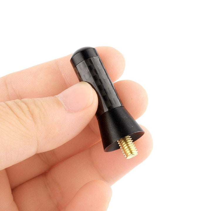 Mini Car Short Antenna, 3.5cm Aerial Universal Car Stubby Antenna Carbon Fiber Shorty Antenna with Screw Aluminum
