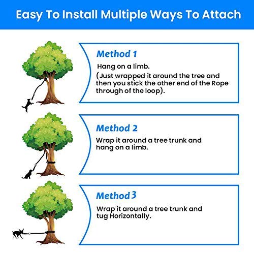 Spring Pole Dog Rope Toys with a Big Spring Pole Kit, Strong Dog Rope Toy and a 16ft Rope for Pitbull & Medium to Large Dogs Outdoor Hanging Exercise Rope Pull & Tug of War Toy-Muscle Builder