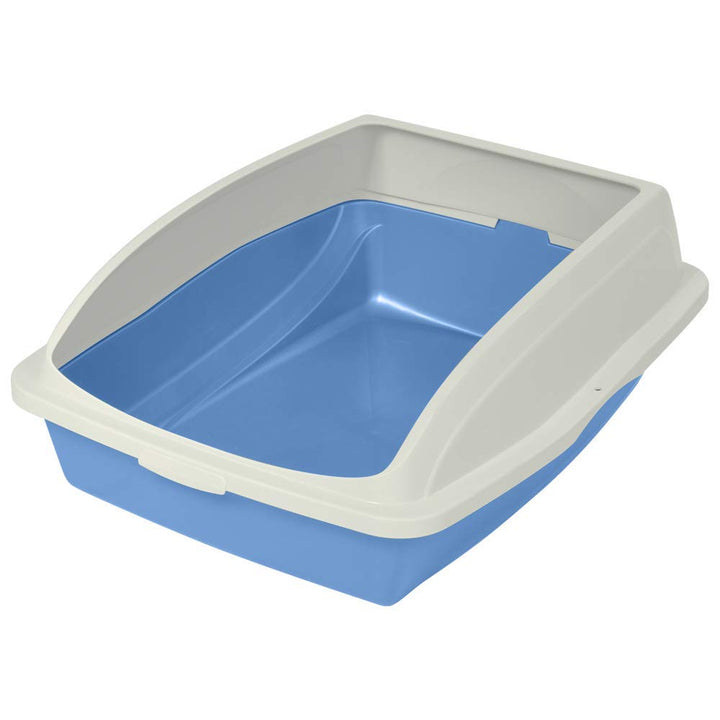 Pets Large High Sided Cat Litter Box with Frame, Blue, CP4