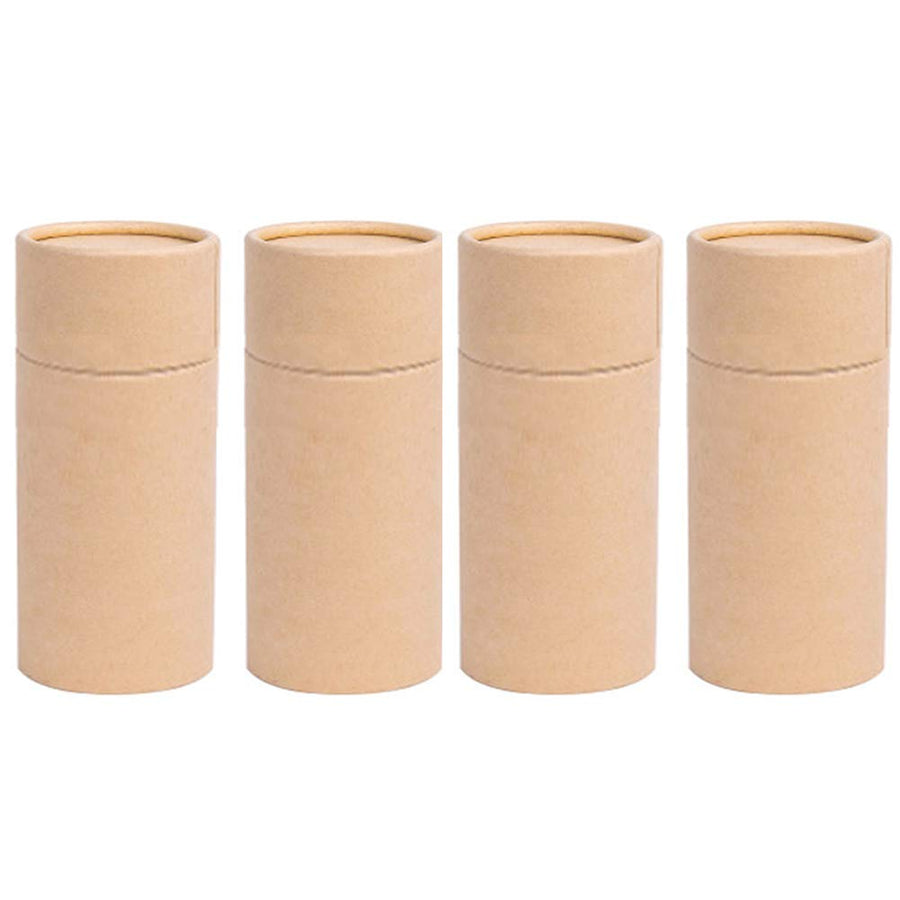 4pcs Empty Kraft Paper Jar Tube Essential Oil Bottle Packaging Box Gift Paper Tube for Tea Coffee Cosmetic Crafts Packing Box With Lid Round Paper Cardboard Boxes (100ml)