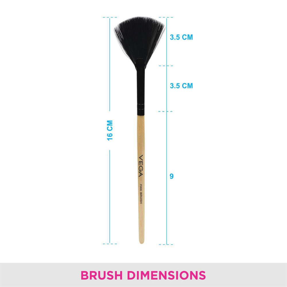 Fan Makeup Brush, (EV-11) - Wooden
