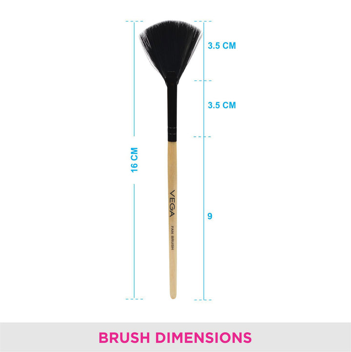 Fan Makeup Brush, (EV-11) - Wooden