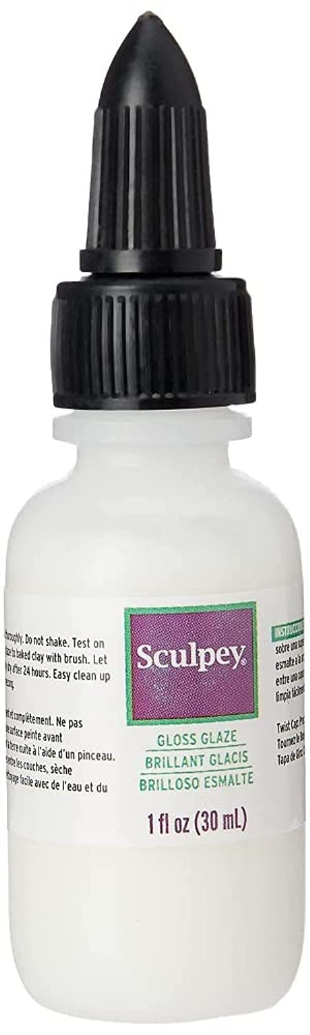 ® Gloss Glaze, Non Toxic, 1 fl oz. bottle with precise flow twist cap. Will add a glossy finish to your baked polymer oven-bake clay creations!