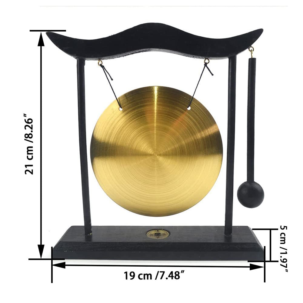 Brass Feng Shui Gong Desktop Zen Art Home Decor Housewarming Blessing Gift