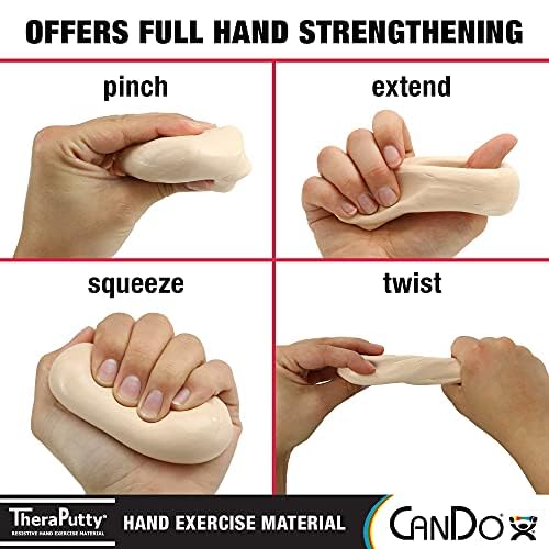 Theraputty Plus Hand Exercise Putty for Rehabilitation, Exercises, Hand Therapy, Hand Strengthening, Stress Relief - Red 4 oz Soft