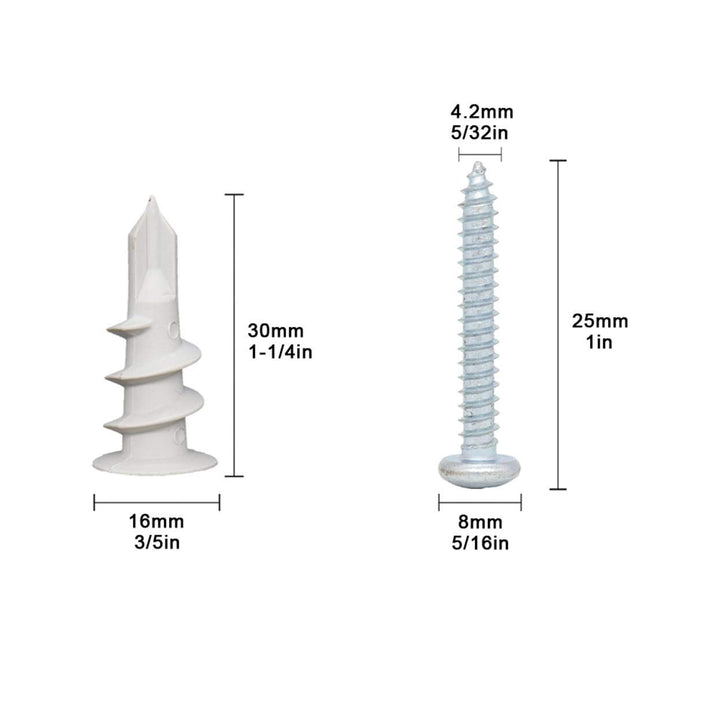 Self Drilling Drywall Plastic Anchors with Screws, Expansion Screws 56 Pieces (28 Pairs)