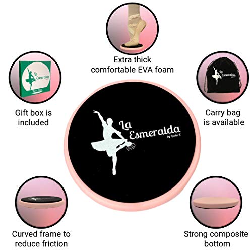 Ballet turning board for dancers, ice skaters, gymnasts etc Helps improve turns, balance, spotting, stability and much more. Made with thick EVA Foam.(Pink color with a gift box but without carry bag)