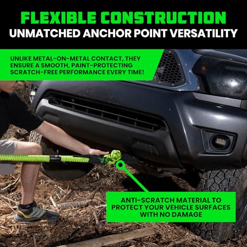 Synthetic Soft Shackle Rope (1-Pack) - 1/2 Inch x 22 Inch (44,050lb Min Break Strength) Offroad Soft Shackle Recovery Kit for Truck, UTV, ATV - Compatible with Jeep, Toyota, Ford & More!
