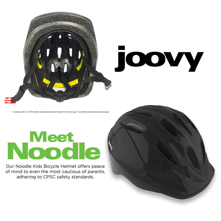 Noodle Bike Helmet for Toddlers and Kids Aged 1-9 with Adjustable-Fit Sizing Dial, Sun Visor, Pinch Guard on Chin Strap, and 14 Vents to Keep Little Ones Cool (Medium, Blue)