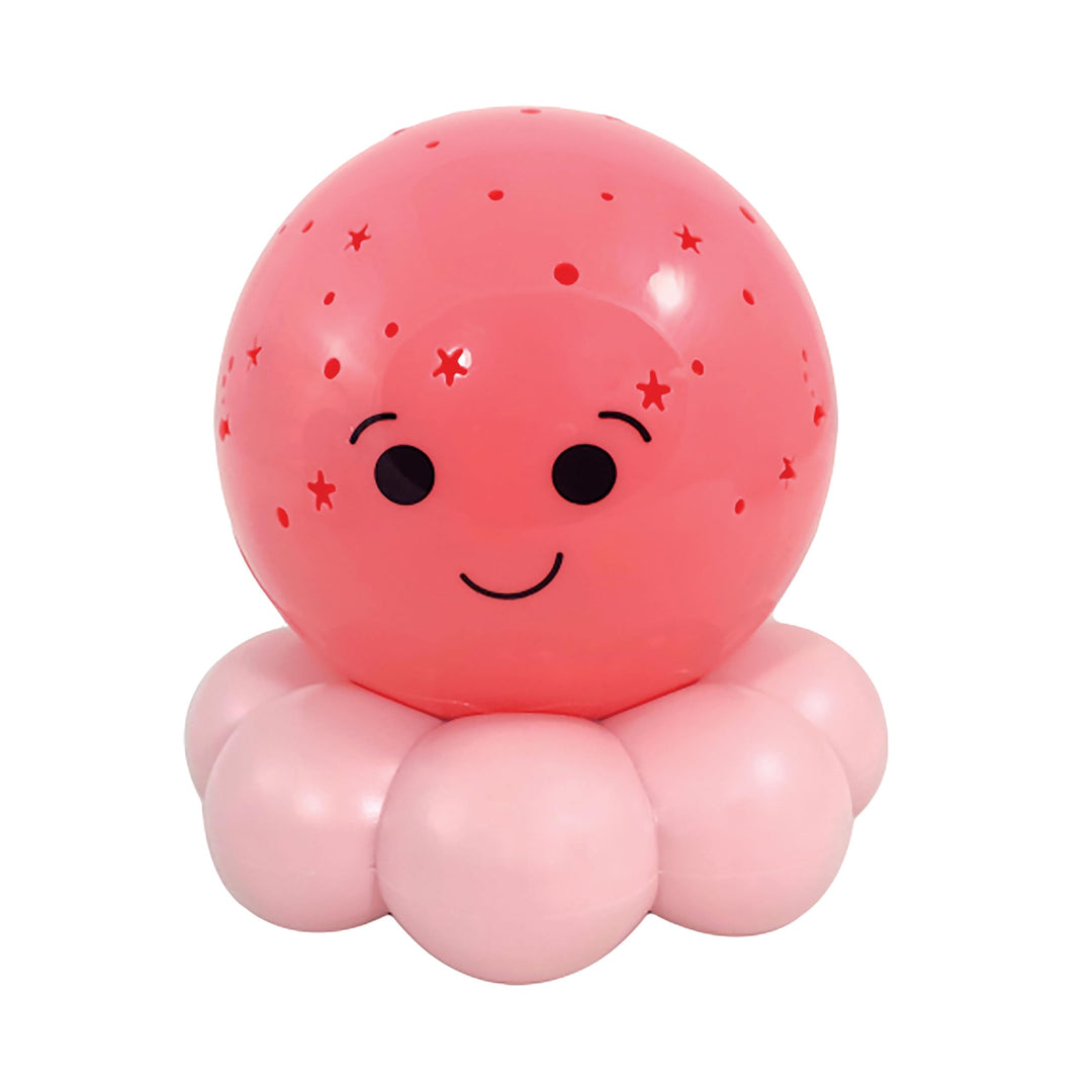 Travel Comforting Nightlight Projector | Gentle Brightness | 3 Colors with Color Rotation Option | Auto-Shutoff | Octo Baby Pink