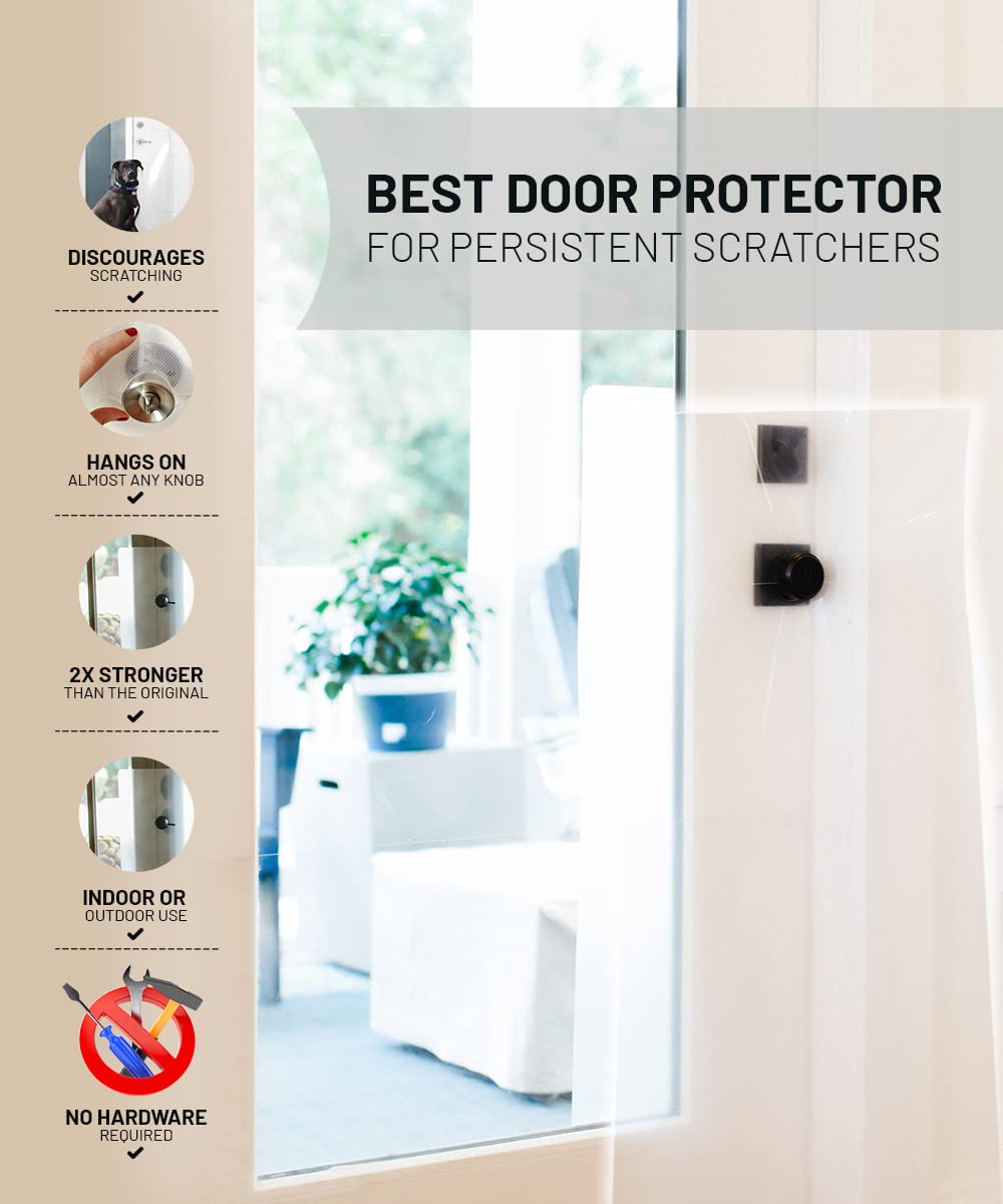 Heavy Duty - Ultimate Door Scratch Shield, Frame & Wall Protection Barrier for Dog and Cat Clawing, Scratching and Damaging Doors, 20in x 44in