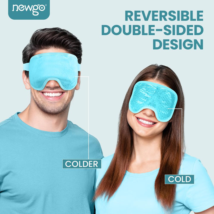 Cooling Eye Mask Cold Gel Eye Mask for Eye Puffiness, Tired Eyes, Migraines, Stress, Itchy Eyes, Eye Lid Surgery, Eye Relief Mask for Sleeping, Skin Care, Eye Spa - Blue