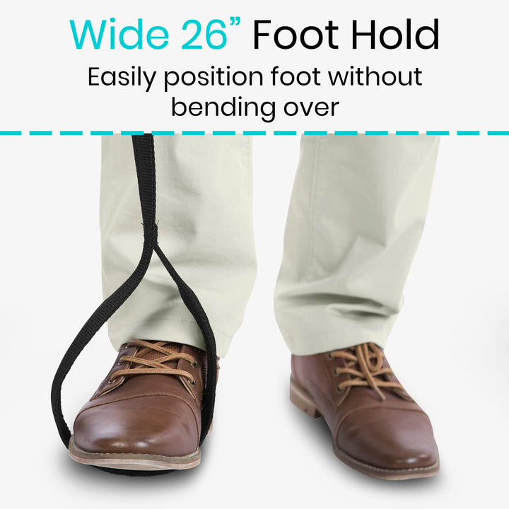 Leg Lifter Strap by Vive - Rigid Foot Loop & Hand Grip for Adult, Senior, Elderly, Handicap, Disability & Pediatrics - Long Band Mobility Aid for Car, Bed, Couch, Hip Replacement & Wheelchair