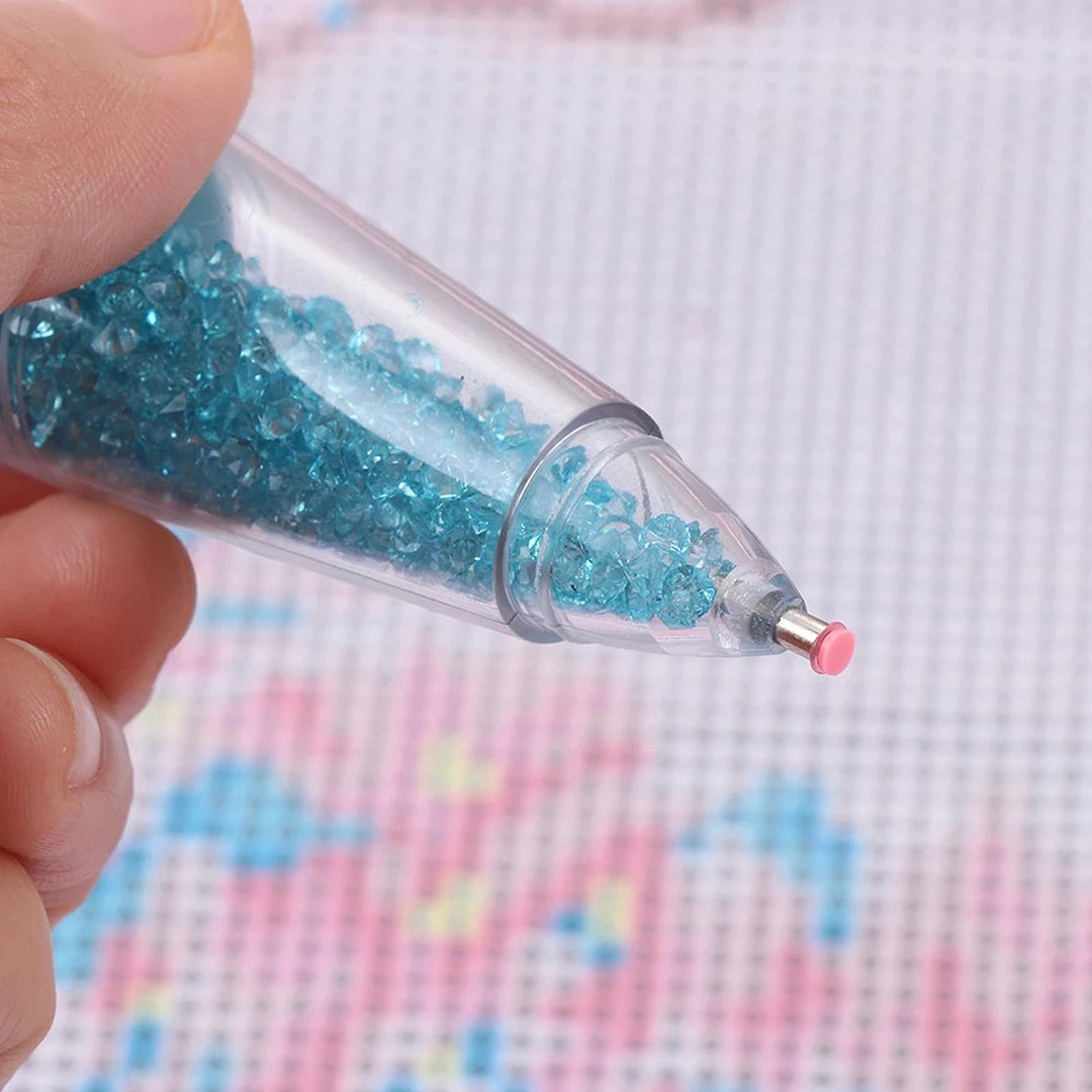 6 Pcs Diamond Painting Pen, Creative Flower Pot Shape Point Drill Pen, 5D Diamond Painting Tools for DIY Crafts, Diamond Paintings, Sewing, Cross Stitch, Nail Art Decoration (Blue, Pink, Purple)