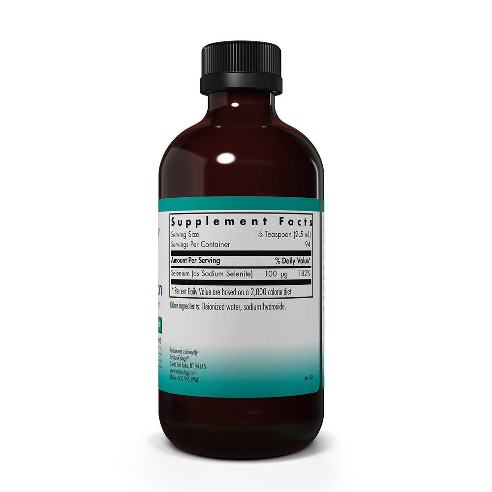 Selenium Solution - Well-Absorbed Selenium Liquid, Pure Sodium Selenite, Thyroid Support, Antioxidants, 100 mcg Supplement, Hypoallergenic - 8 Fl Oz