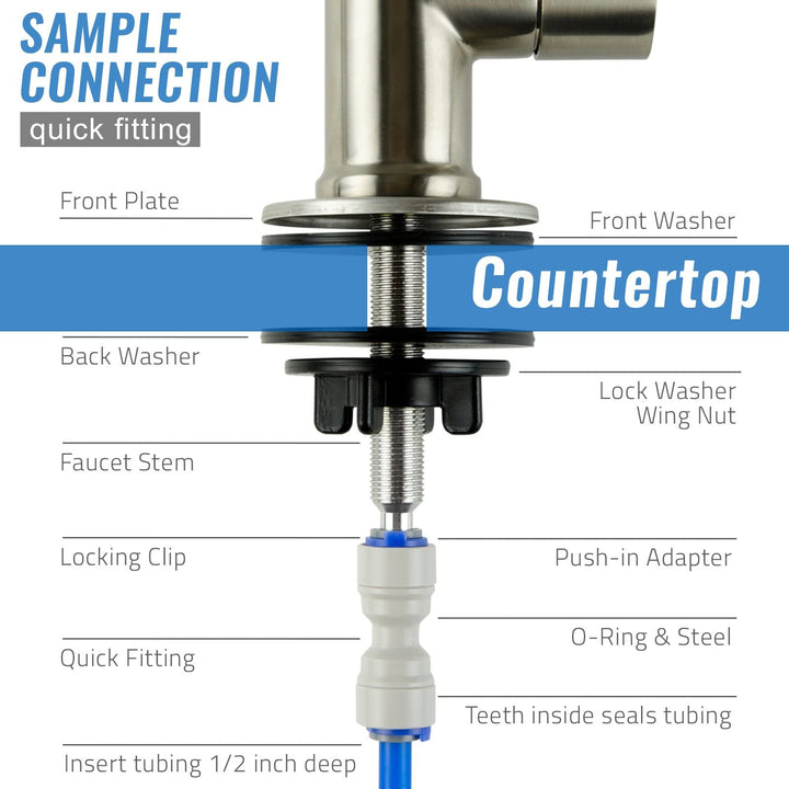 GA1-AB Heavy Duty Contemporary Style High Spout Kitchen Bar Sink Non-Air Gap Drinking Water Faucet in Antique Brass