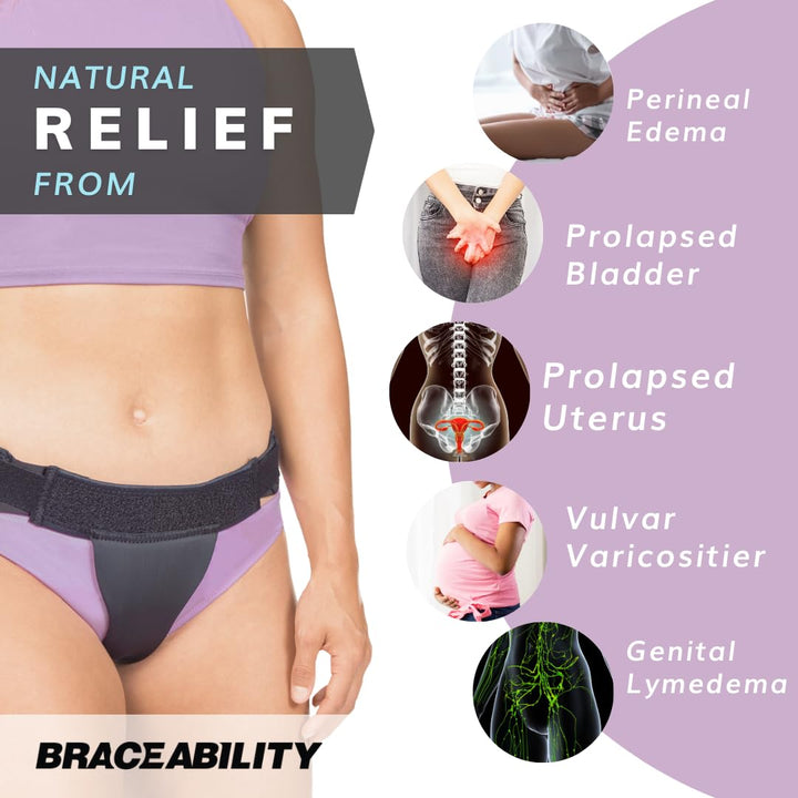 Pelvic Pro - Patented Prolapsed Uterus Support Belt - Women's Brace for Treating Dropped Bladder, Uterine Prolapse, Vulvar Varicosities, Postpartum and Symphysis Pubis Dysfunction (S)