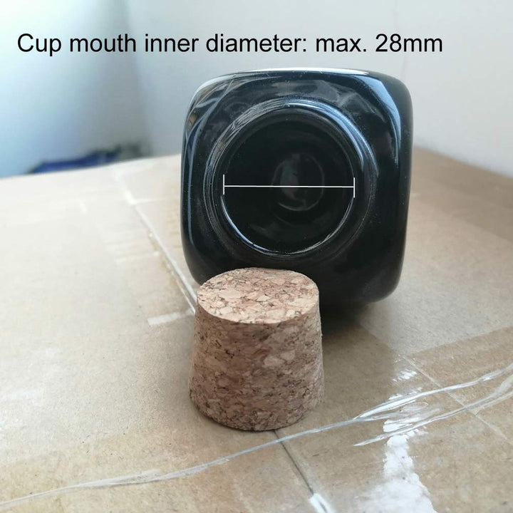 1PC Rectangle Ceramic Nail Art Acrylic Dappen Dish Cup with Cork Stopper Liquid Powder Bottle Container Case Beauty Tools for Mixing Acrylic Powder Liquid Nail Art Manicure Tools,Black