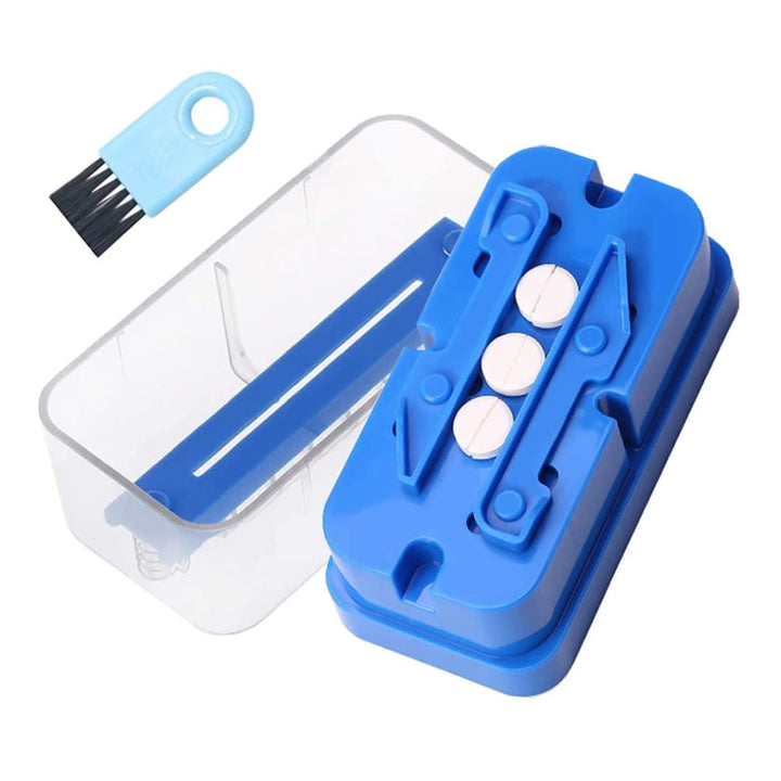 Pill Cutter, Adjustable Pill Splitter for Multiple Big/Small Pills, Stainless Steel Cutting Blade and Blade Guard, Even Cut for Splitting and Quartering Round or Oblong Pills…