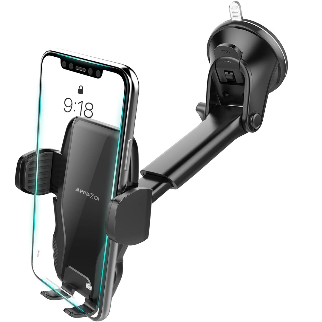Car Phone Holder Mount Universal Dashboard Windshield Phone Mount for Car Sturdy Suction Cup Compatible with iPhone Samsung All 4”-7” Phones