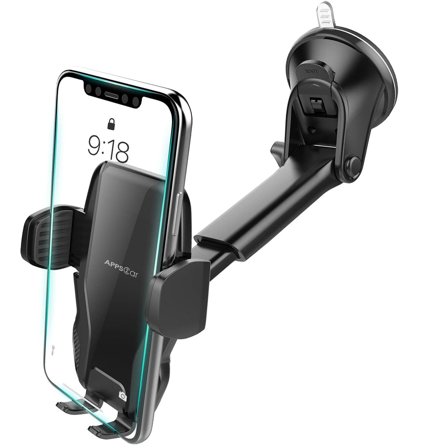 Car Phone Holder Mount Universal Dashboard Windshield Phone Mount for Car Sturdy Suction Cup Compatible with iPhone Samsung All 4”-7” Phones