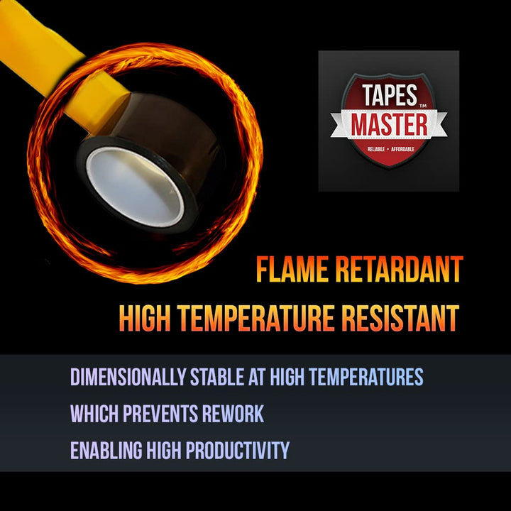 Tapes Master 1 x 36 Yds 1 Mil Kapton Tape - Polyimide High Temperature Heat Rresistant Tape with Silicone Adhesive - No Residue