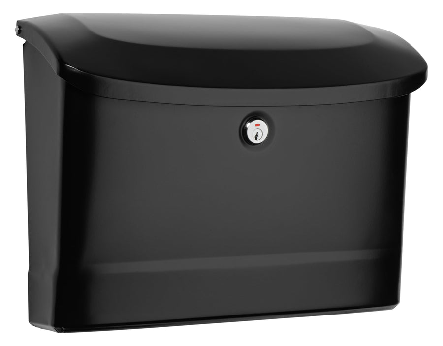 Architectural Mailboxes Princeton Galvanized Steel, Locking, Wall Mount Mailbox, 2572B-10, Black, Medium Capacity