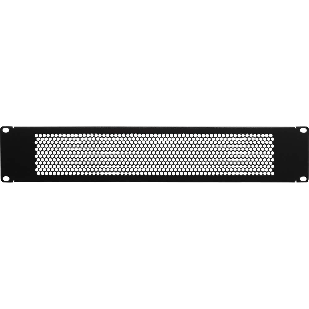 2U Blank Rack Mount Panel Spacer with Venting for 19-Inch Server Network Rack Enclosure Or Cabinet Black