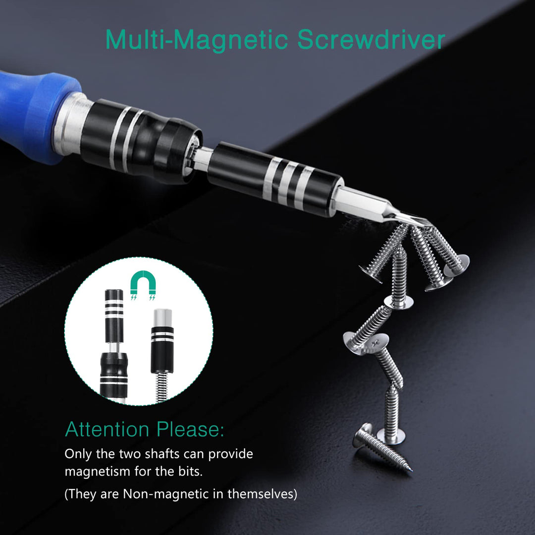 Precision Screwdriver Set, 60 in 1 Small Screwdriver Set with 56 Precision Bits, Portable Repair Tool Kit, Magnetic Screw Driver Kit with Extension Rod for Smartphone, PC, Watch,Toys, Blue