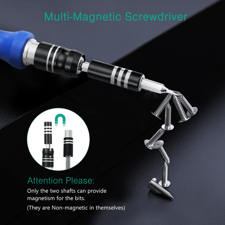 Precision Screwdriver Set, 60 in 1 Small Screwdriver Set with 56 Precision Bits, Portable Repair Tool Kit, Magnetic Screw Driver Kit with Extension Rod for Smartphone, PC, Watch,Toys, Blue