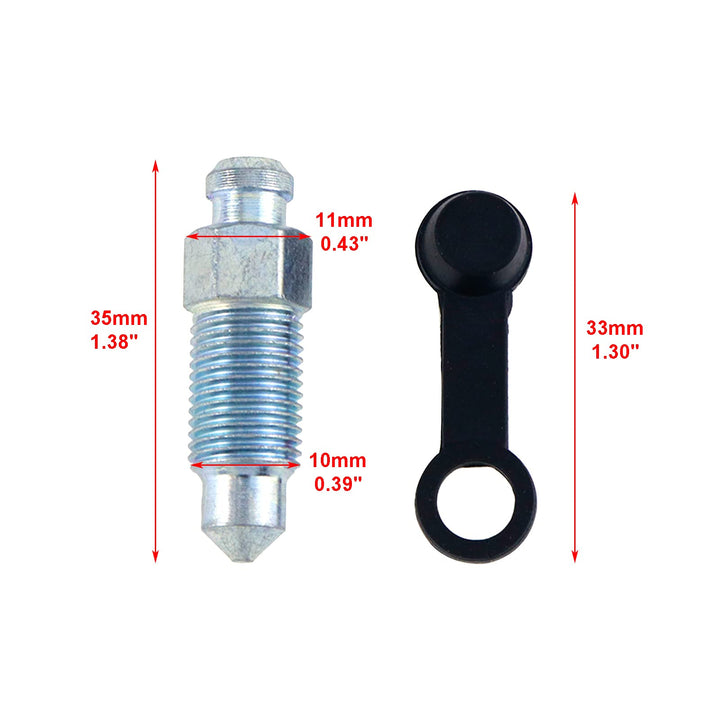 4 Sets Bleeder Brake Caliper 10x1mm Bleed Screw Bleed Nipples with Dust Cap for Motorcycle, Automotive