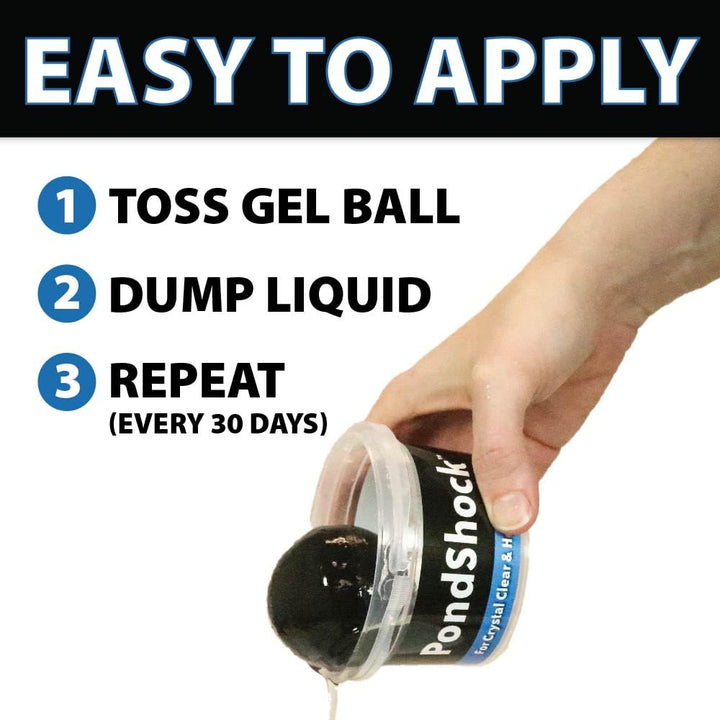 PondShock Ball, Natural Enzymes & Live Bacteria, Freshwater Clarifier Shock Treatment, Muck & Sludge Remover for Small Pond & Outdoor Water Garden Ponds, Koi Fish & Aquatic Plants Safe