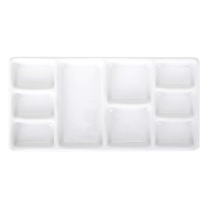White Square Ceramic Artist Paint Palette,Porcelain Watercolor Palette,Ceramic Mixing Tray for Watercolor Gouache Painting