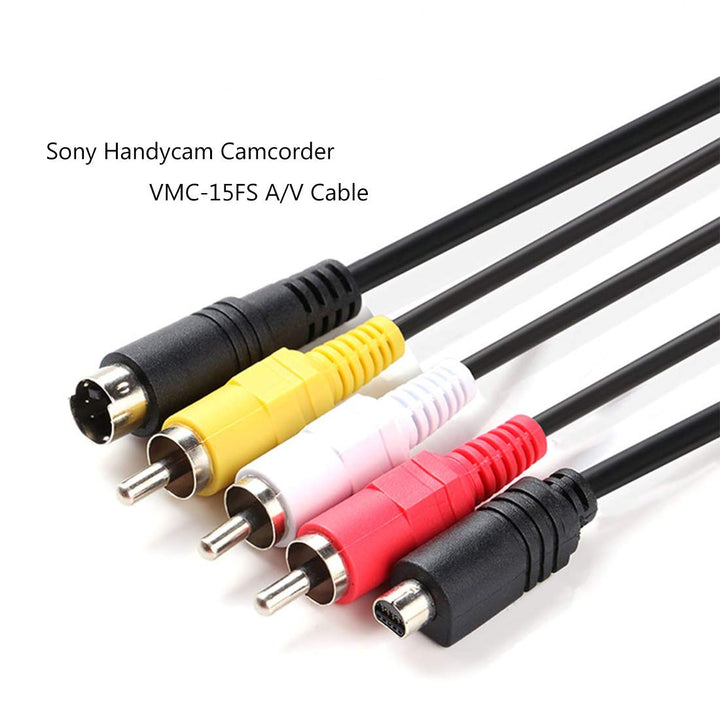 AV A/V Audio Video TV-Out Cable VMC-15FS Video Cable Cord for Sony Handycam Camcorder DCR-D/H/I/S HDR-C/H/S/T/U/X and More Models